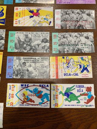 1950’s And 1960’s Ucla Football Ticket Stubs “lot” 4