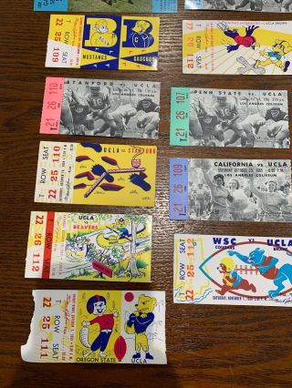 1950’s And 1960’s Ucla Football Ticket Stubs “lot” 5