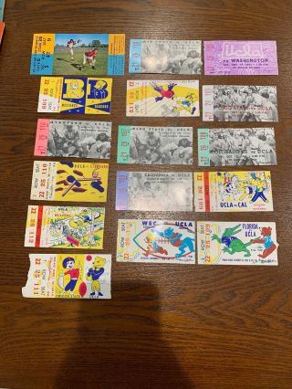 1950’s And 1960’s Ucla Football Ticket Stubs “lot” 6