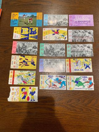 1950’s And 1960’s Ucla Football Ticket Stubs “lot” 7