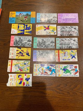 1950’s And 1960’s Ucla Football Ticket Stubs “lot” 8