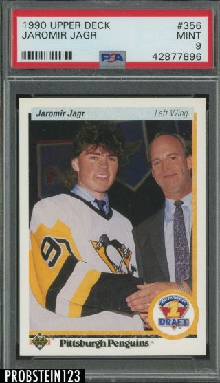 1990 Upper Deck 356 Jaromir Jagr Pittsburgh Penguins Rc Rookie Psa 9