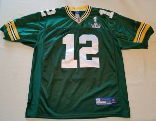 Reebok On Field Green Bay Packers Aaron Rodgers Sewn 12 Jersey Mens 50 Large Nfl