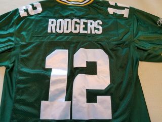 Reebok On Field Green Bay Packers Aaron Rodgers Sewn 12 Jersey Mens 50 Large NFL 4