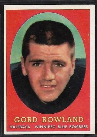 1958 Topps Cfl Football: 36 Gordon Rowland,  Winnipeg Blue Bombers
