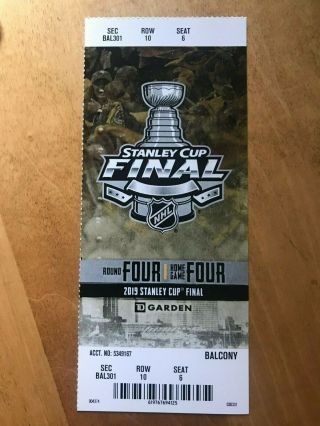 1 Stanley Cup Game 7 Ticket Stub Bruins Blues Boston 6/12/19