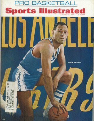 1966 Sports Illustrated Pro Basketball Preview Elgin Baylor La Lakers Vg/ex Cond