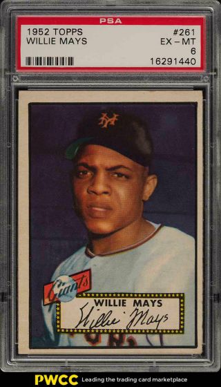 1952 Topps Willie Mays 261 Psa 6 Exmt (pwcc)