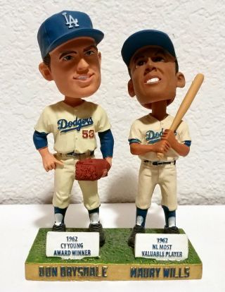 Los Angeles Dodgers Don Drysdale & Maury Wills Bobblehead 2012 Sga 1962 Mvp & Cy