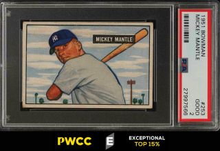 1951 Bowman Mickey Mantle Rookie Rc 253 Psa 2 Gd (pwcc - E)