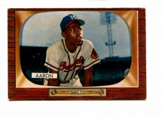 1955 Bowman Baseball Card 179 Hank Aaron Vgex