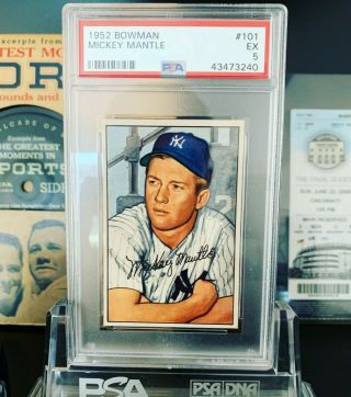 1952 Bowman 101 Mickey Mantle Psa Ex 5 Centered Just Back From Psa Hof Beauty