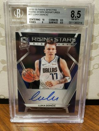 Luka Doncic /75 2018 - 19 Panini Spectra Rc Rookie Rising Stars Auto Autograph