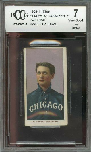 1909 - 11 T206 Sweet Caporal 143 Patsy Dougherty (vg Or Better) Bgs Bccg 7