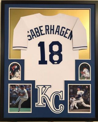 Framed Bret Saberhagen Autographed Signed Kansas City Royals Jersey Jsa