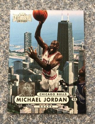 1997 - 98 Skybox Metal Universe Michael Jordan Chicago Bulls Foil Rare Card 23