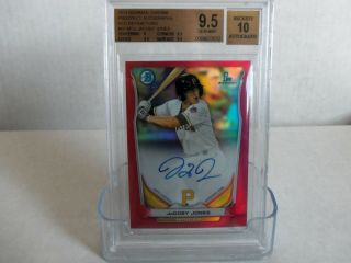 2014 Bowman Chrome Jacoby Jones Red Refractor 3/ 5 Auto Bgs 9.  5 / 10