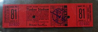 9/25/68 Mickey Mantle ' s Last Game @Yankee Stadium & LAST MLB HIT Full Ticket PSA 3
