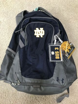 Team Issued Notre Dame Football Under Armour Travel Bag With Player Tags