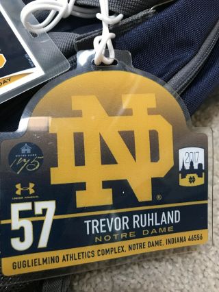 TEAM ISSUED NOTRE DAME FOOTBALL UNDER ARMOUR TRAVEL BAG WITH PLAYER TAGS 4