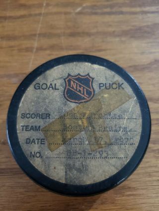 1973 Don Marcotte Nhl Game Goal Scored Puck Boston Bruins