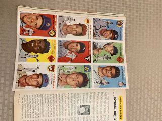 First Issue Sports Illustrated 8.  16.  1954 - w/ trifold page of 27 baseball cards 3