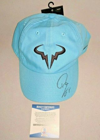 Tennis Legend Rafael Nadal Signed Autographed Nike Rafa Hat Beckett (bas)