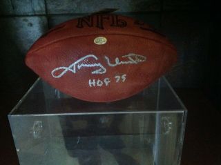 Johnny Unitas Autographed Football With Case And