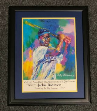Mariano Rivera Signed Jackie Robinson Leroy Neiman Poster Framed Psa/dna Loa Hof