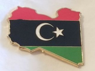 London 2012 Libya Olympic Team Pin Noc Rare Map With Flag.