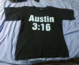 Vintage 1997 Wwf Wwe Stone Cold Steve Austin Austin 3:16 Black T - Shirt Youth Xl