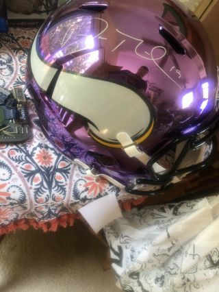 Vikings Adam Thielen Signed Chrome Full Size Helmet Rep