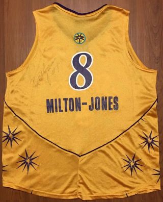 Vintage Autographed Adidas Delisha Milton - Jones Los Angeles Sparks Wnba Jersey M