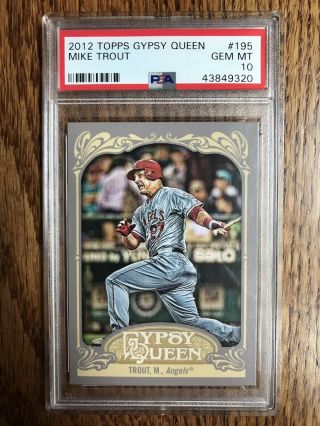 2012 Topps Gypsy Queen Mike Trout 195 Psa 10 Gem Angels Rookie Year