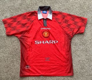 Manchester United 1996/1997/1998 Home Football Shirt Jersey Sharp Umbro Size Xl