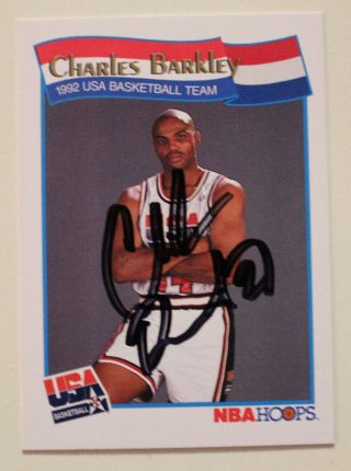 1991 Nba Hoops Olympic Usa Charles Barkley Signature Autograph All Star