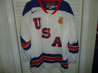 Team Usa Hockey Jersey U20 Or U18 Nike Game Retro 1960 58 G Goalie Olympic