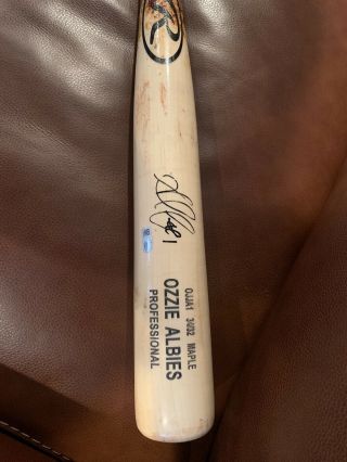 Ozzie Albies Game Autographed Bat Atlanta Braves 2