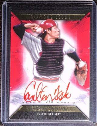 Carlton Fisk 2019 Topps Diamond Icons Auto Autograph Red Ink Ssp 3/5 Red Sox