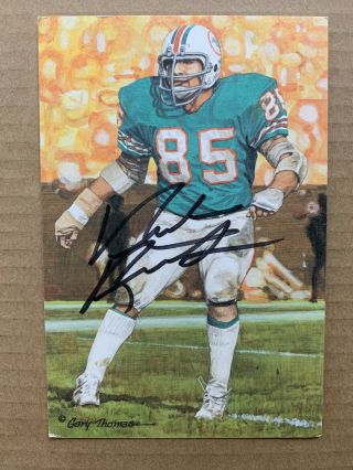 2001 Miami Dolphin Hof Linebacker Nick Buoniconti Autographed Goal Line Card.