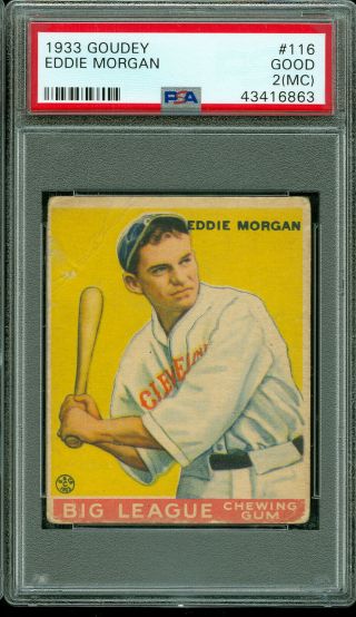 1933 Goudey Baseball 116 Eddie Morgan Psa 2 Mc