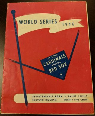 1946 World Series Program Unscored St Louis Cardinals Boston Red Sox Good 51204