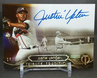 2014 Topps Tribute Traditions Justin Upton Autograph Angels Braves Auto 15/35