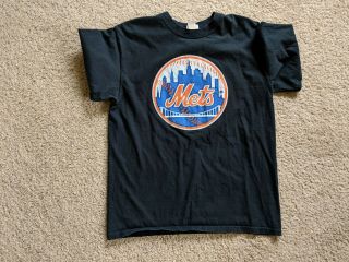 Vintage York Mets Logo Black Men 