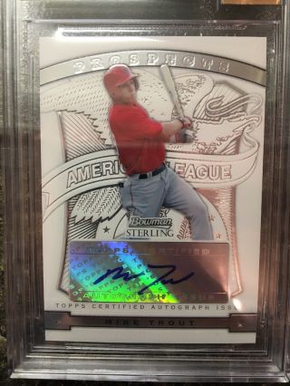 2009 Bowman Sterling Prospects Mike Trout Auto BGS 9.  5/10 True Gem Angels 2