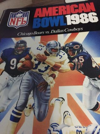 Nfl American Bowl 1986 - Bears Vs Cowboys (wembley Stadium,  London)