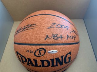 Lebron James Autographed Basketball 2x Mvp Uda 24/25