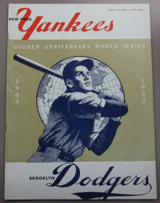 1953 World Series Program York Yankees Vs Brooklyn Dodgers Game 2