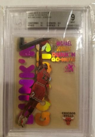 1998 - 99 E - X Century Dunk N Go Nuts Gold Tint Michael Jordan Bgs 9 Card 15