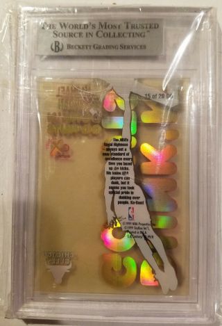 1998 - 99 E - X Century Dunk N Go Nuts Gold Tint Michael Jordan BGS 9 Card 15 2